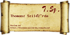 Thomasz Szilárda névjegykártya